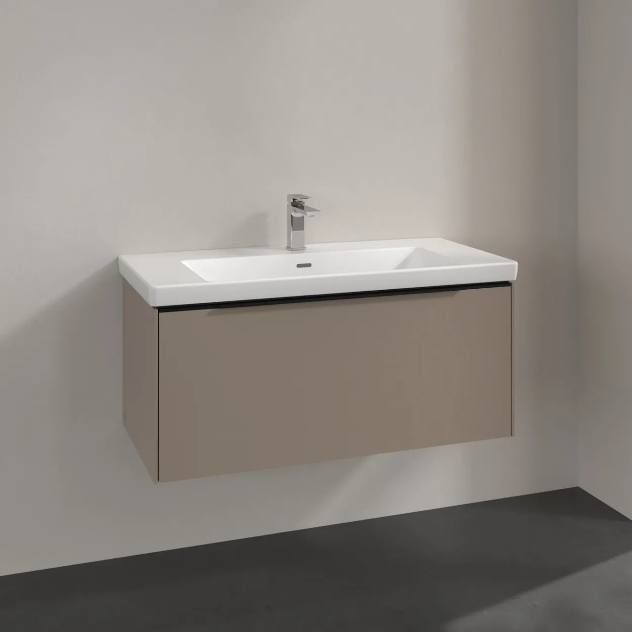 V&b subway 3.0 servantskap 97x42 taupe håndtak i volcano black