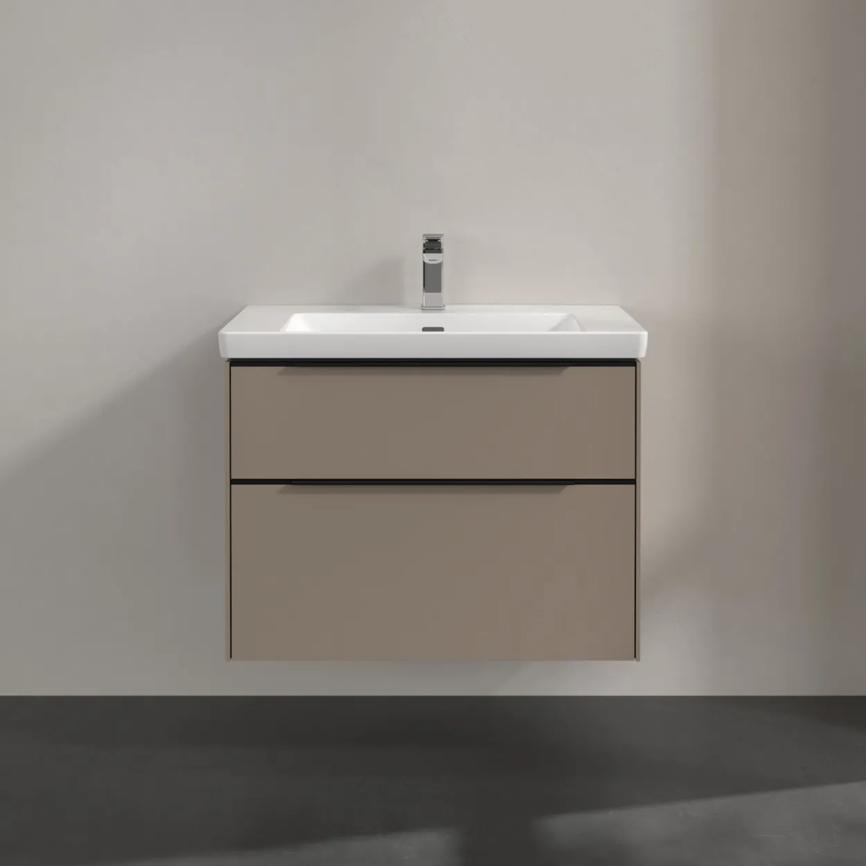 V&b subway 3.0 servantskap 77x57 taupe håndtak i volcano black