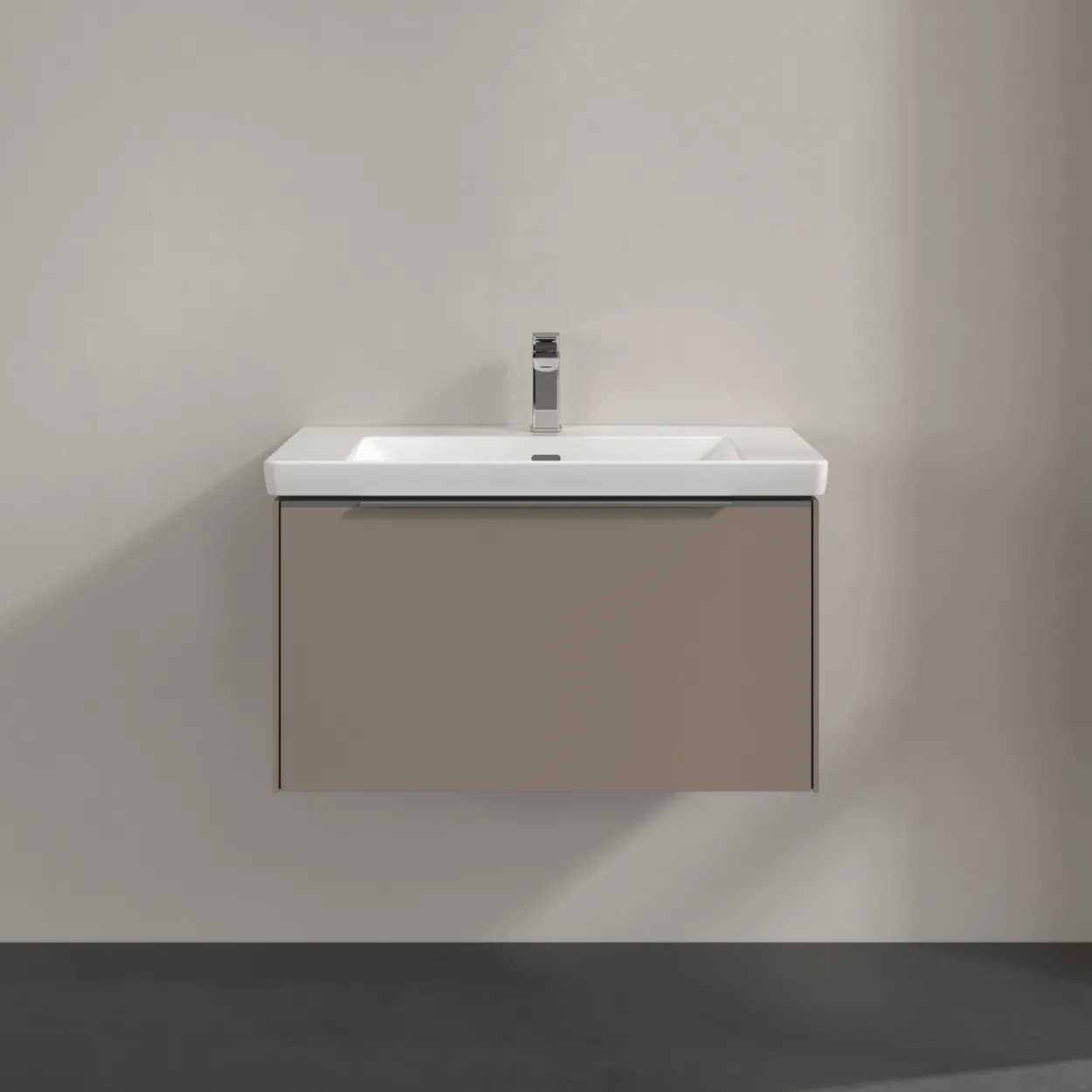 V&b subway 3.0 servantskap 77x42 taupe m/lys håndtak i krom