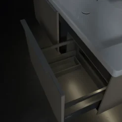 V&b subway 3.0 servantskap 127x42 taupe m/lys håndtak i krom