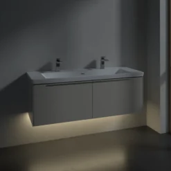 V&b subway 3.0 servantskap 127x42 taupe m/lys håndtak i møbelets farge
