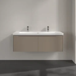 V&b subway 3.0 servantskap 127x42 taupe m/lys håndtak i møbelets farge