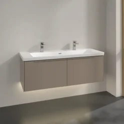 V&b subway 3.0 servantskap 127x42 taupe m/lys håndtak i møbelets farge