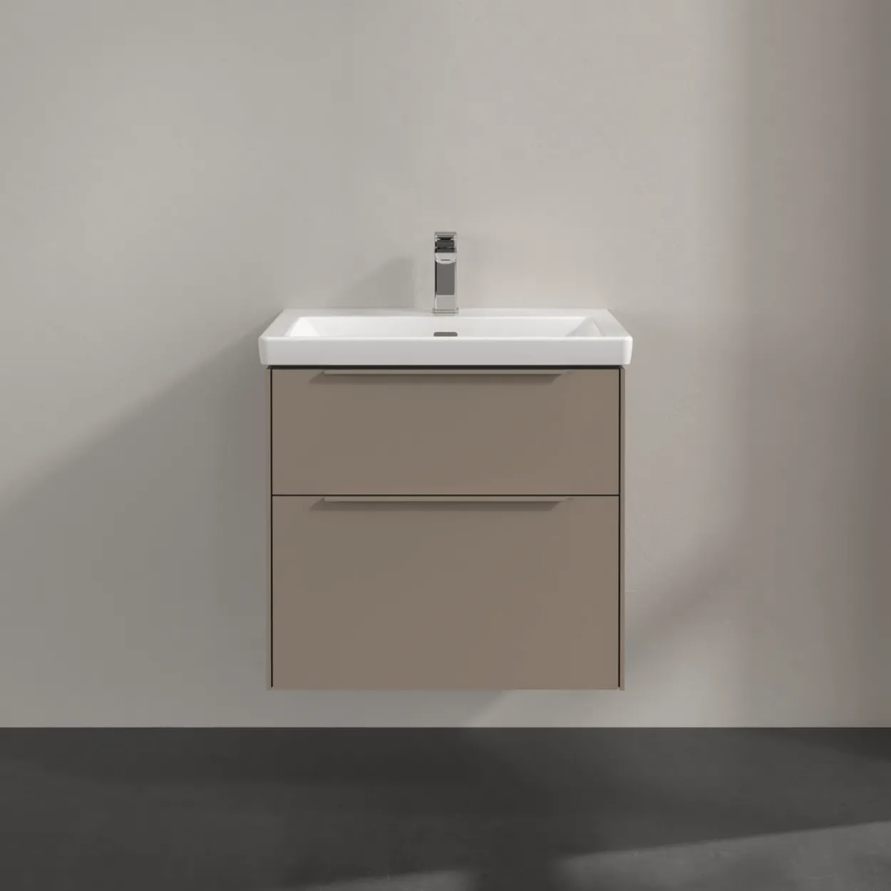 V&b subway 3.0 servantskap 62x57 taupe m/lys håndtak i møbelets farge