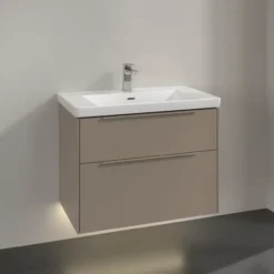 V&b subway 3.0 servantskap 77x57 taupe m/lys håndtak i møbelets farge