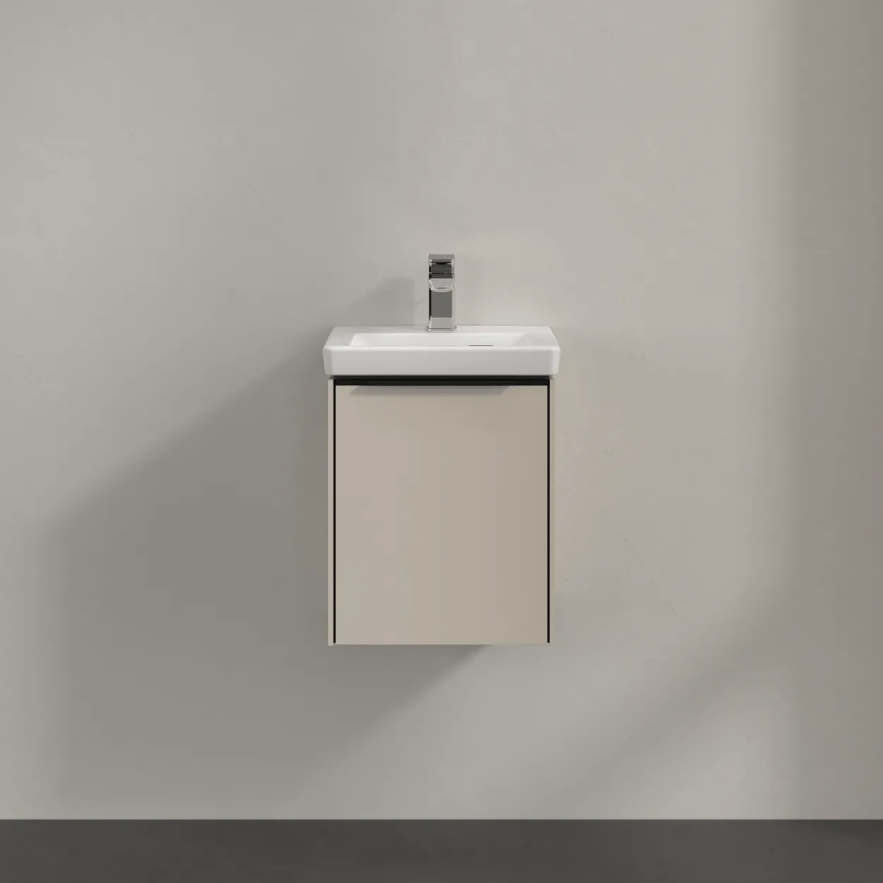 V&b subway 3.0 servantskap 35x42 venstre cashmere grey håndtak i volcano black
