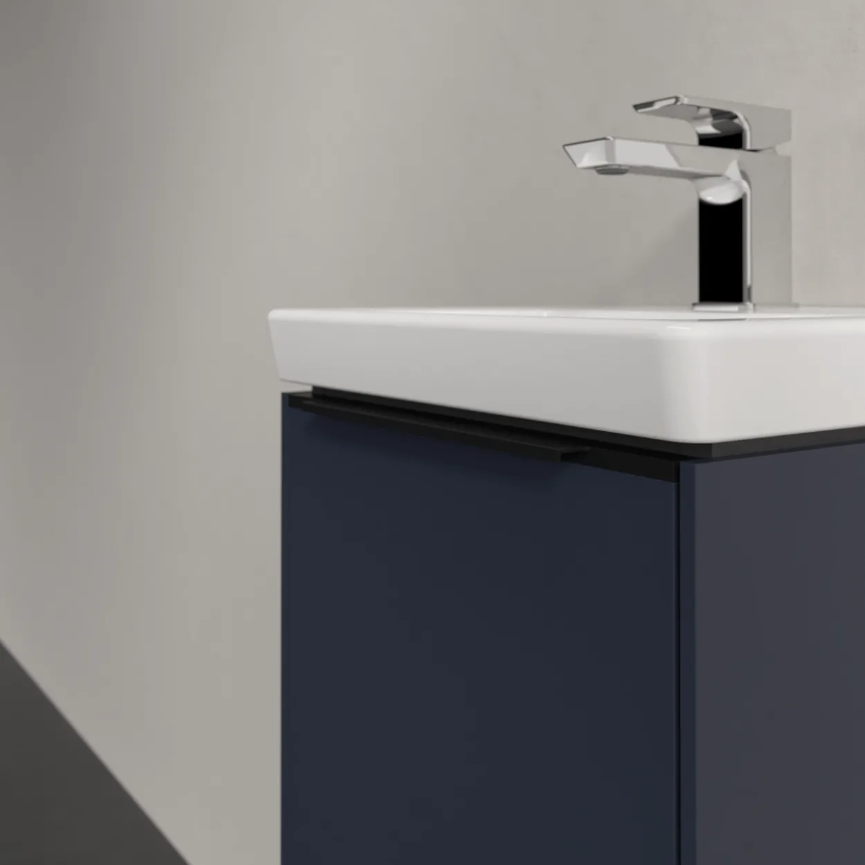 V&b subway 3.0 servantskap 35x42 venstre marine blue håndtak i volcano black