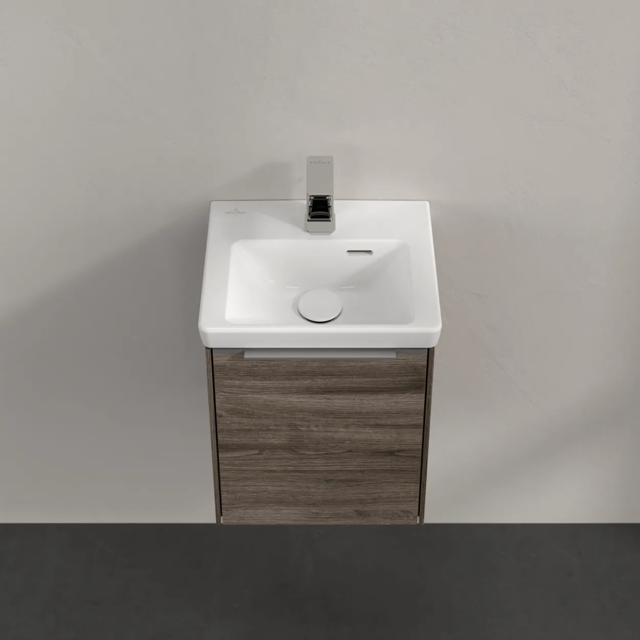 V&b subway 3.0 servantskap 35x42 venstre stone oak håndtak i krom