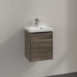 V&b subway 3.0 servantskap 35x42 venstre stone oak håndtak i volcano black