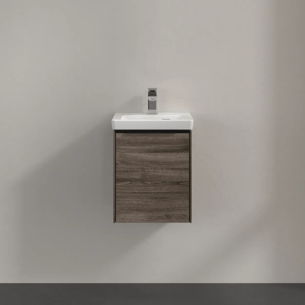 V&b subway 3.0 servantskap 35x42 venstre stone oak håndtak i volcano black