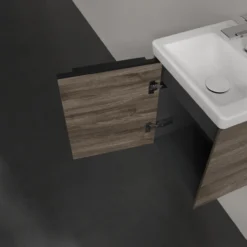V&b subway 3.0 servantskap 35x42 venstre stone oak håndtak i volcano black