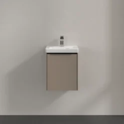 V&b subway 3.0 servantskap 35x42 venstre taupe håndtak i volcano black
