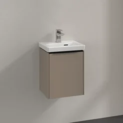V&b subway 3.0 servantskap 35x42 venstre taupe håndtak i volcano black