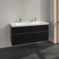 V&b subway 3.0 servantskap 127x57 volcano black håndtak i krom