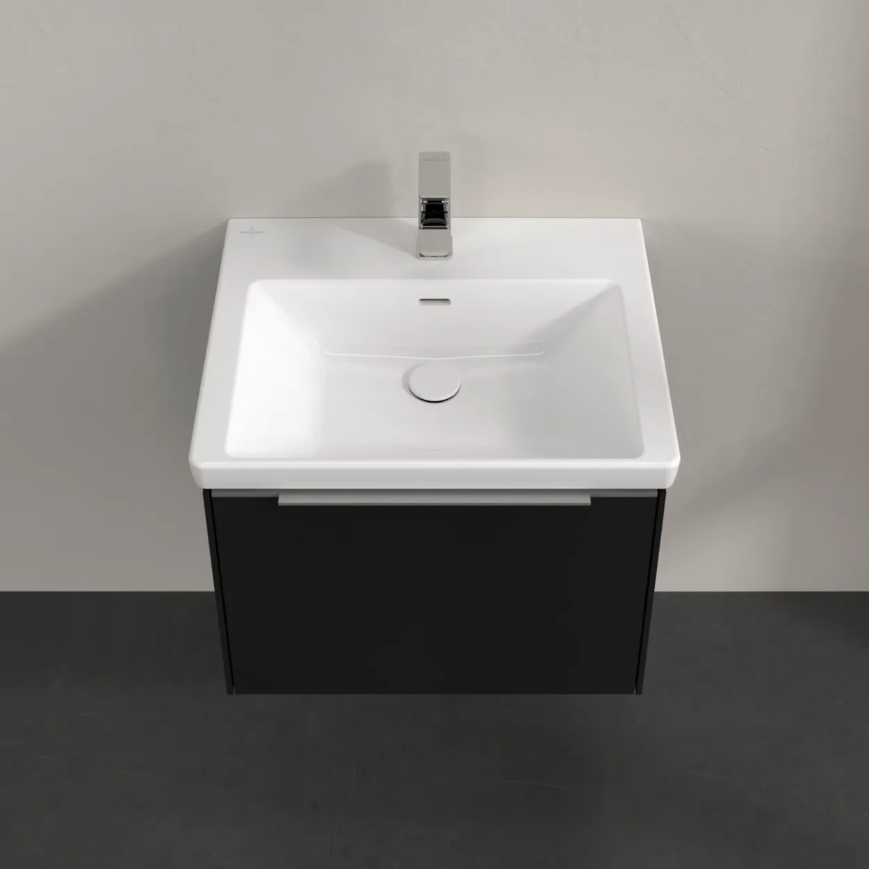 V&b subway 3.0 servantskap 57x42 volcano black håndtak i krom