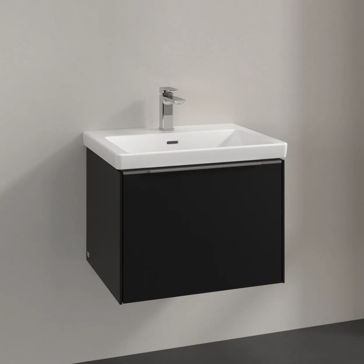 V&b subway 3.0 servantskap 57x42 volcano black håndtak i krom