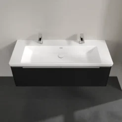 V&b subway 3.0 servantskap 127x42 volcano black håndtak i krom