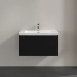 V&b subway 3.0 servantskap 77x42 volcano black håndtak i krom