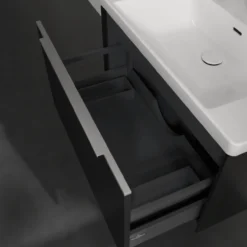 V&b subway 3.0 servantskap 77x42 volcano black håndtak i krom