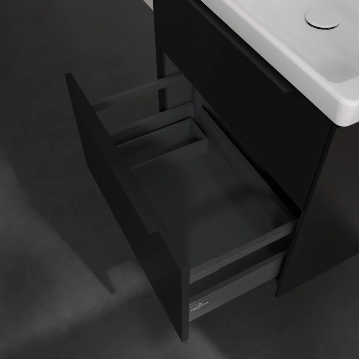 V&b subway 3.0 servantskap 62x57 volcano black håndtak i møbelets farge