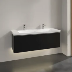 V&b subway 3.0 servantskap 127x42 volcano black m/lys håndtak i krom