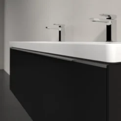 V&b subway 3.0 servantskap 127x42 volcano black m/lys håndtak i krom