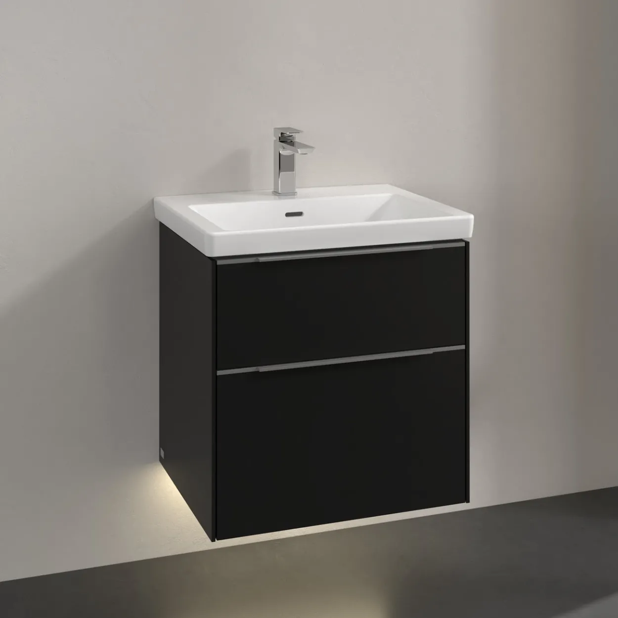 V&b subway 3.0 servantskap 57x47 volcano black m/lys håndtak i krom