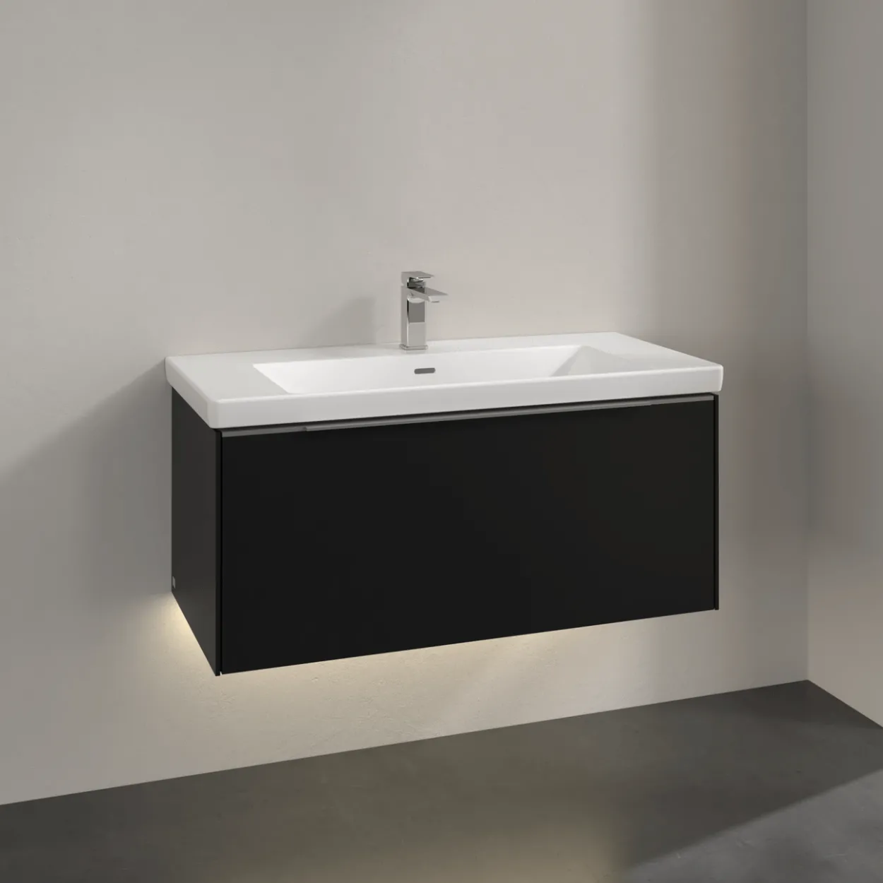 V&b subway 3.0 servantskap 97x42 volcano black m/lys håndtak i krom