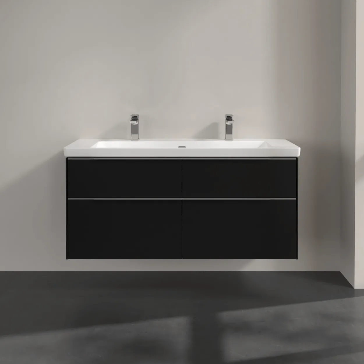 V&b subway 3.0 servantskap 127x57 volcano black m/lys håndtak i krom