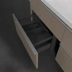 V&b subway 3.0 servantskap 127x57 volcano black m/lys håndtak i krom