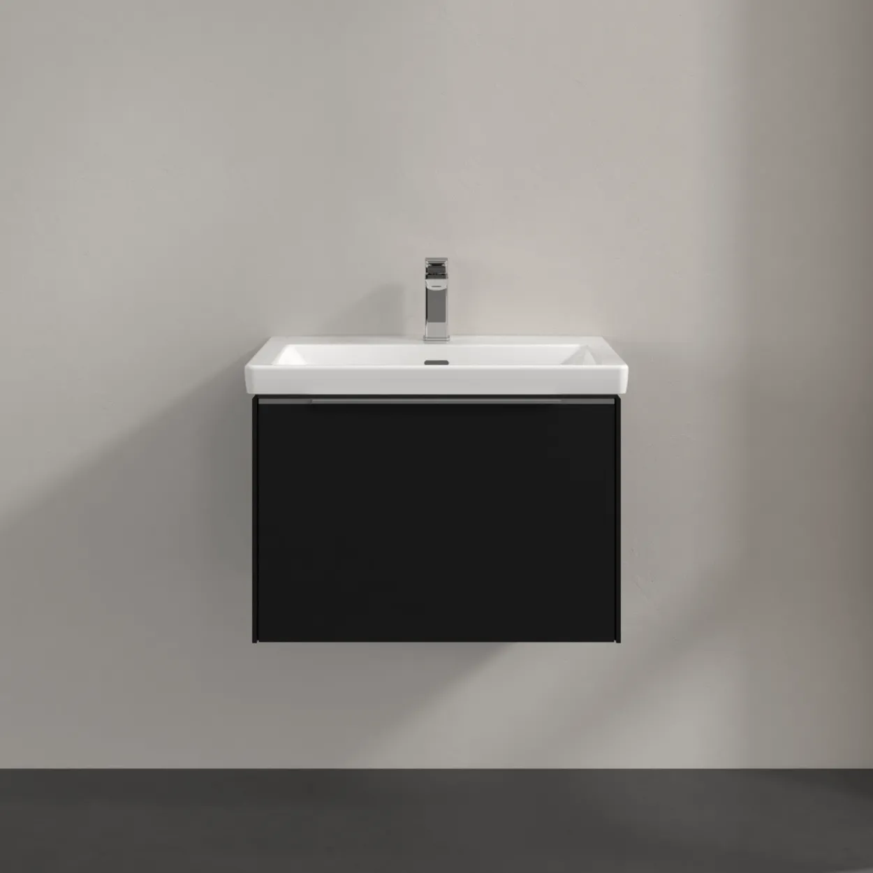 V&b subway 3.0 servantskap 66x42 volcano black m/lys håndtak i krom