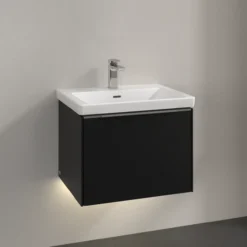 V&b subway 3.0 servantskap 57x42 volcano black m/lys håndtak i krom