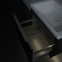 V&b subway 3.0 servantskap 57x42 volcano black m/lys håndtak i krom