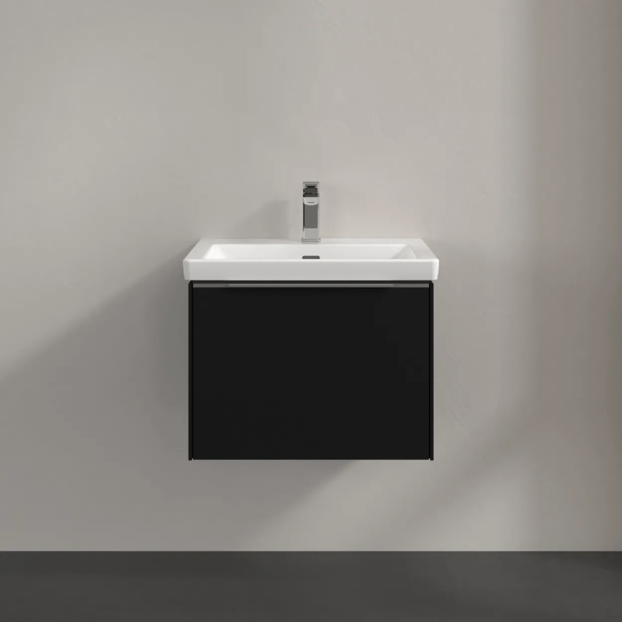 V&b subway 3.0 servantskap 57x42 volcano black m/lys håndtak i krom