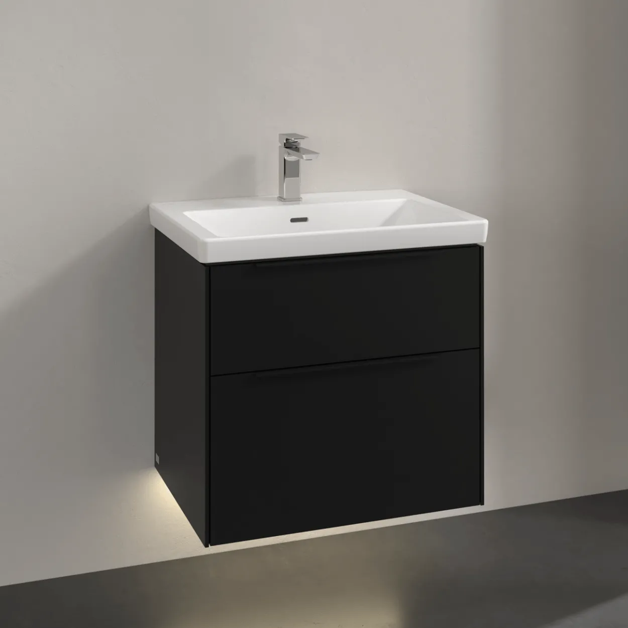 V&b subway 3.0 servantskap 62x57 volcano black m/lys håndtak i møbelets farge