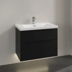V&b subway 3.0 servantskap 77x57 volcano black m/lys håndtak i møbelets farge