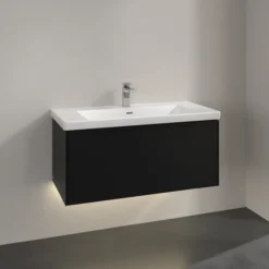 V&b subway 3.0 servantskap 97x42 volcano black m/lys håndtak i møbelets farge