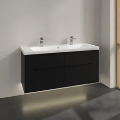V&b subway 3.0 servantskap 127x57 volcano black m/lys håndtak i møbelets farge