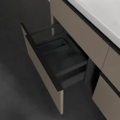 V&b subway 3.0 servantskap 127x57 volcano black m/lys håndtak i møbelets farge