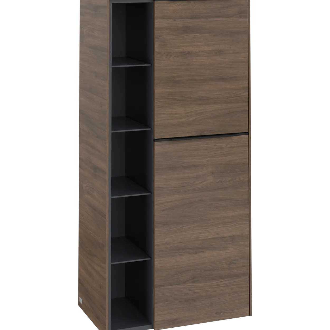V&b subway 3.0 sideskap 57x120 høyre arizona oak håndtak i volcano black