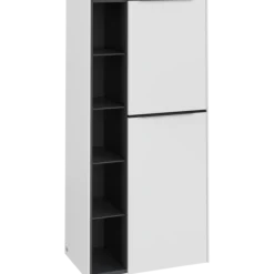 V&b subway 3.0 sideskap 57x120 høyre pure white håndtak i volcano black