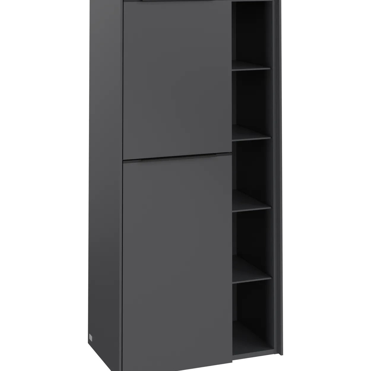 V&b subway 3.0 sideskap 57x120 venstre black graphite håndtak i volcano