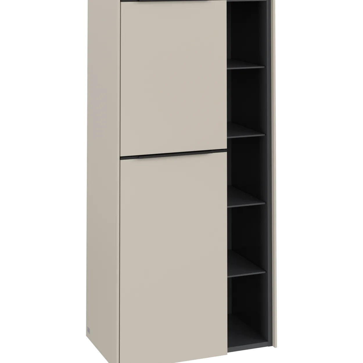 V&b subway 3.0 sideskap 57x120 venstre cashmere grey håndtak i volcano black