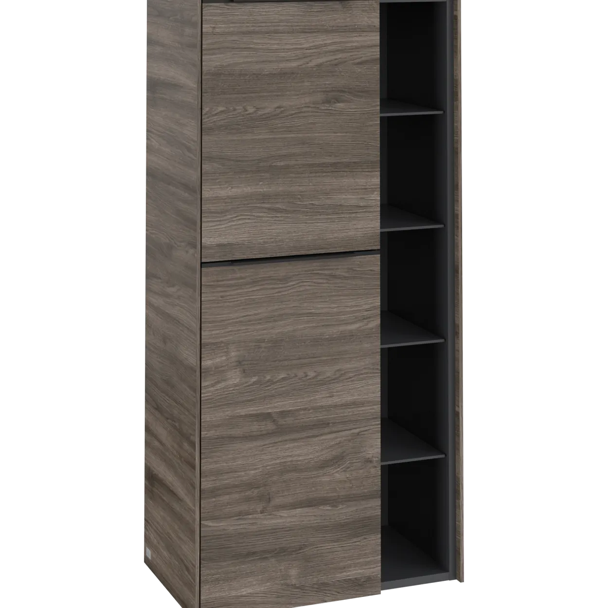V&b subway 3.0 sideskap 57x120 venstre stone oak håndtak i volcano black