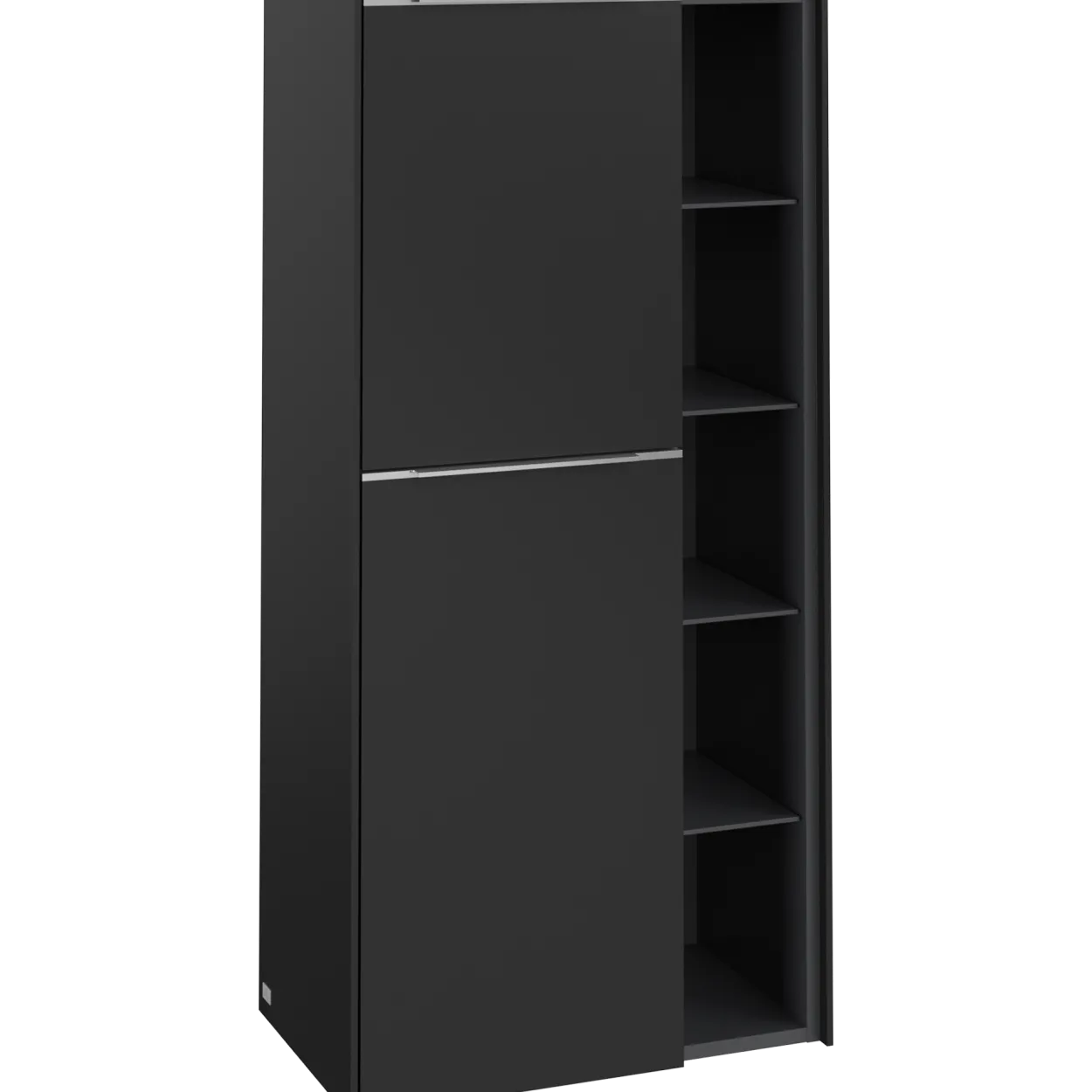 V&b subway 3.0 sideskap 57x120 venstre volcano black håndtak i krom
