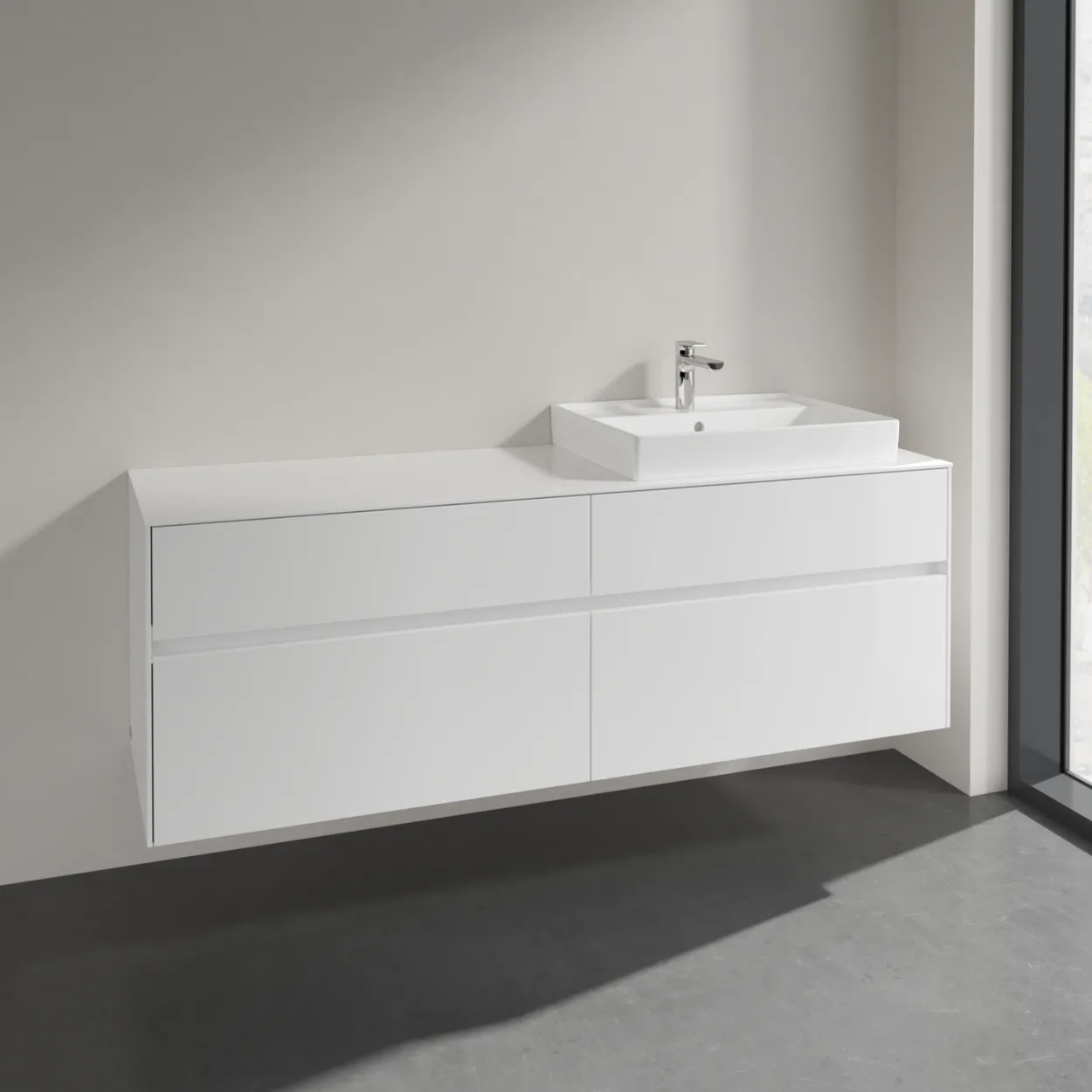 Villeroy & boch collaro servantskap 160 for servant høyre 60 cm m/4 skuffer hvit høyglans