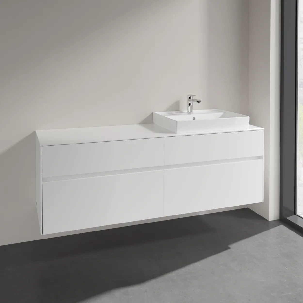 Villeroy & boch collaro servantskap 160 for servant høyre 60 cm m/4 skuffer hvit matt