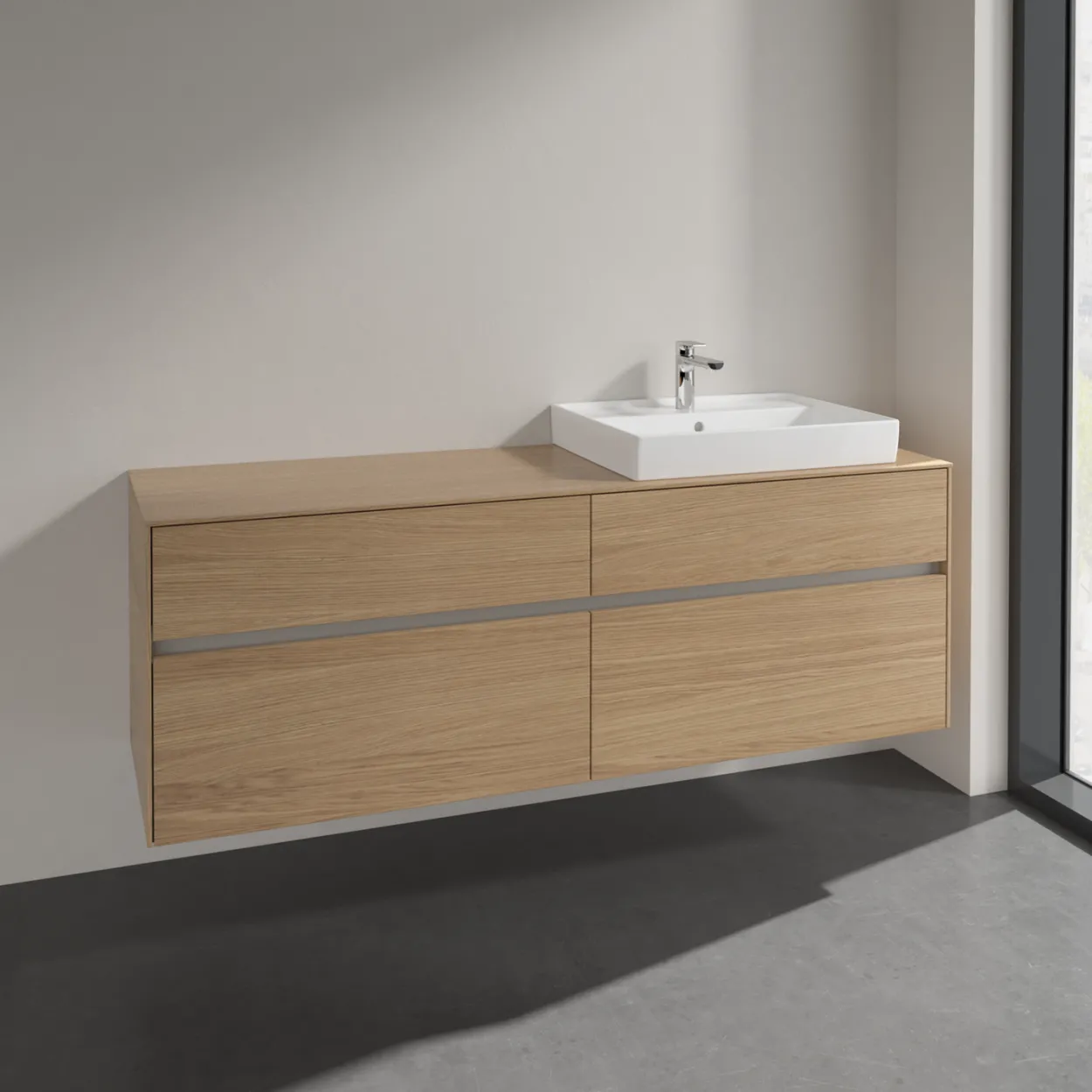 Villeroy & boch collaro servantskap 160 for servant høyre 60 cm m/4 skuffer nordisk eik
