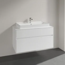 Villeroy & boch collaro servantskap 100 for servant midt 80 cm m/2 skuffer hvit høyglans