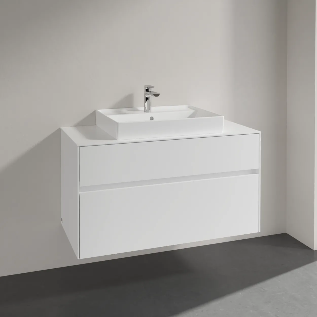 Villeroy & boch collaro servantskap 100 for servant midt 60 cm m/2 skuffer hvit matt